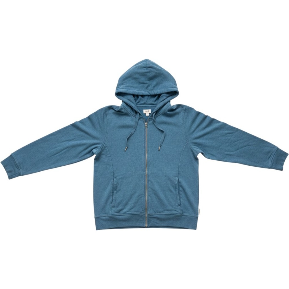 Pact Full Zip Hoodie Womens  M Blue Teal 100% Organic Cotton Thumbhole Pocket